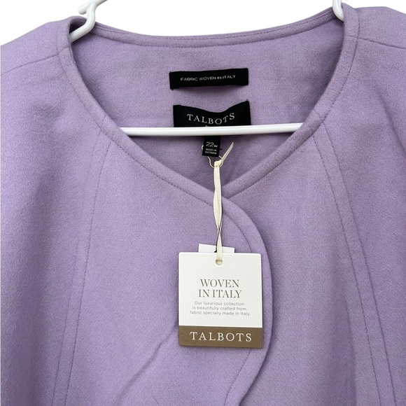NWT Talbots BRUSHED ITALIAN WOOL SCALLOP EDGE JACKET - Size 22W - Lilac Purple - Picture 7 of 12
